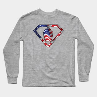 Super Eggman in USA Flag Colors! Long Sleeve T-Shirt